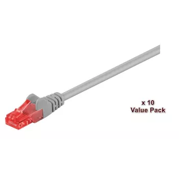 Microconnect V-UTP6005VP cabo de rede patch Cat6 U/UTP 0,5 m, cinzento, pack de 10