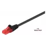 Microconnect V-UTP620SVP Cabo de rede patch Cat6 U/UTP, 20 m, preto, pack de 4