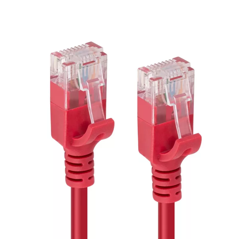 Microconnect V-UTP6A01R-schlank cabo de rede vermelho 1 m Cat6a U/UTP (UTP)