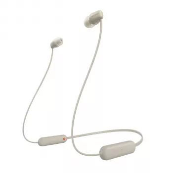 Auscultadores Sony WI-C100 sem fios in-ear para chamadas/música Bluetooth bege