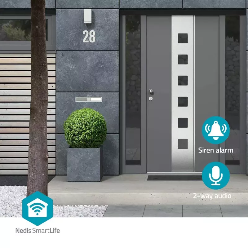 Câmara de vigilância IP Nedis WIFICOL20BK exterior 1920x1080 sem fios preta