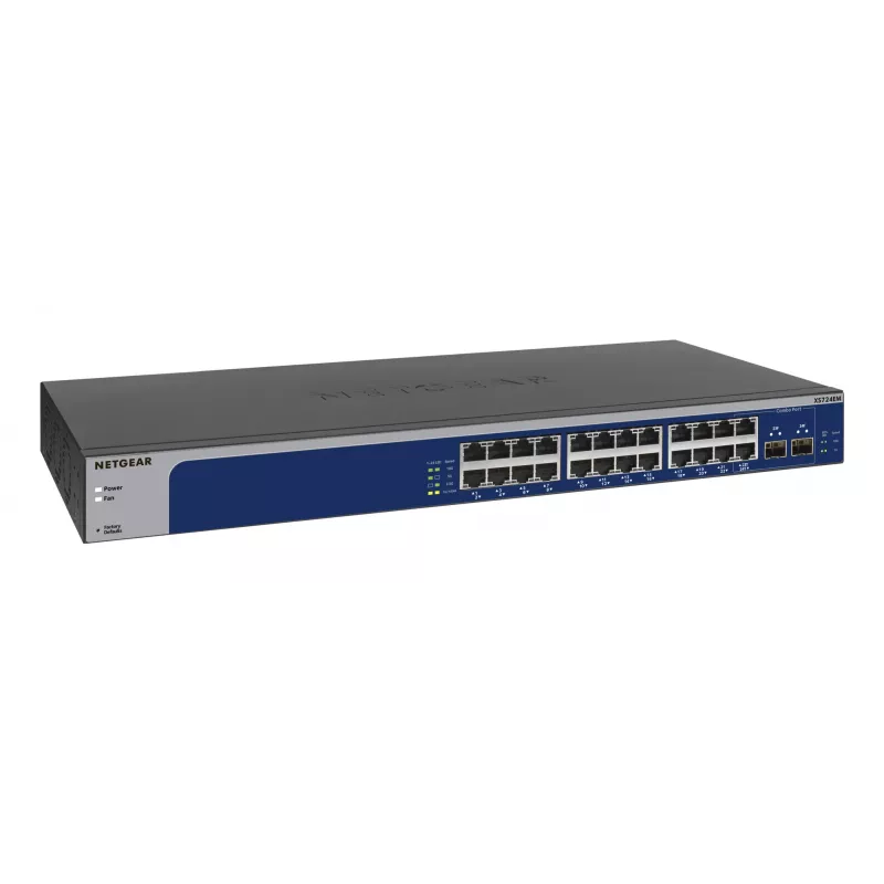 NETGEAR XS724EM Gerido L2 10G Ethernet (100/1000/10000) 1U azul, cinzento