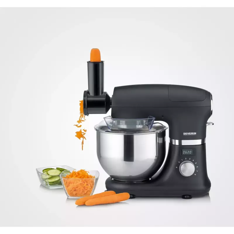 Severin ZB 5592 acessório cortador de legumes para robô de cozinha, 3 tambores de aço inoxidável