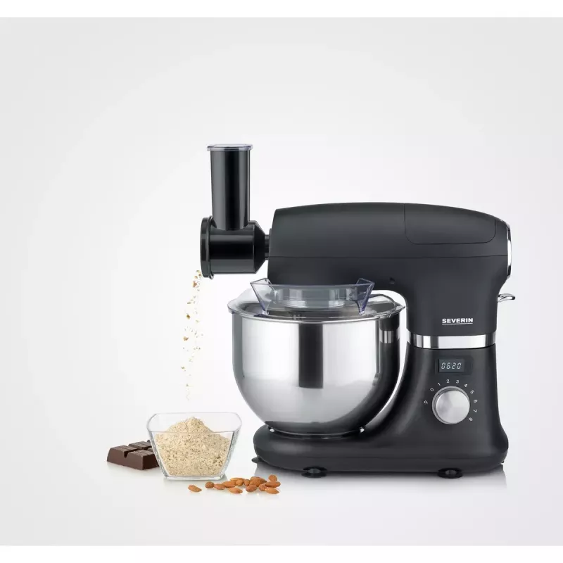 Severin ZB 5592 acessório cortador de legumes para robô de cozinha, 3 tambores de aço inoxidável