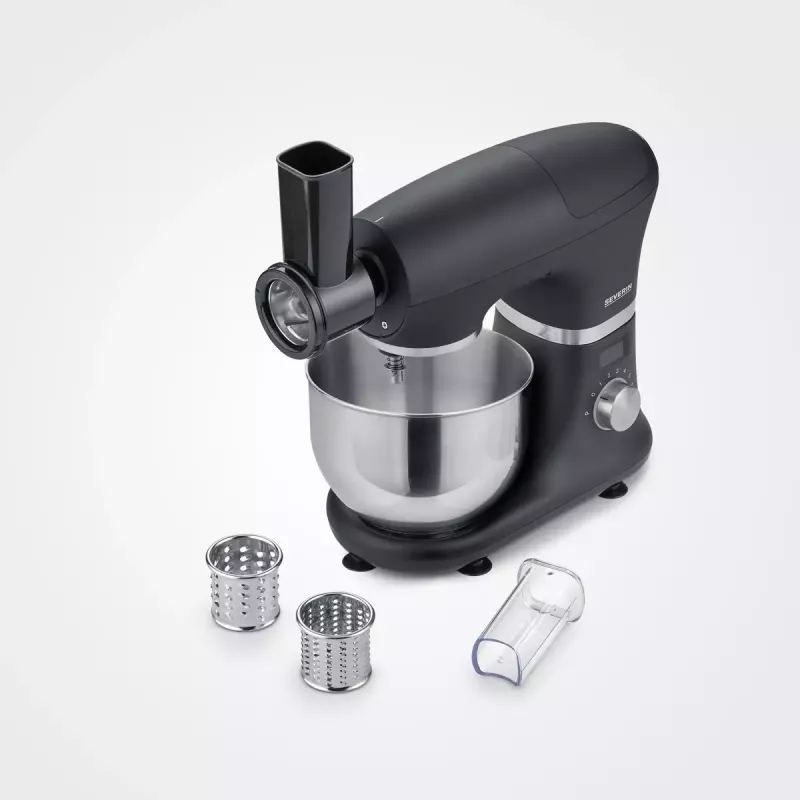 Severin ZB 5592 acessório cortador de legumes para robô de cozinha, 3 tambores de aço inoxidável
