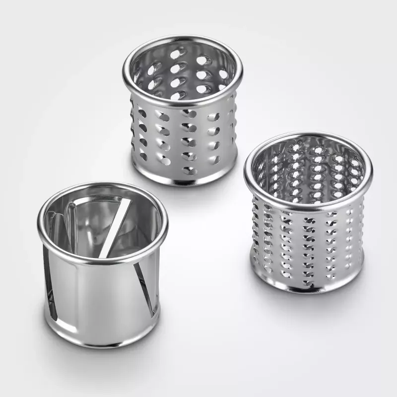 Severin ZB 5592 acessório cortador de legumes para robô de cozinha, 3 tambores de aço inoxidável