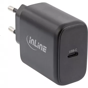 Fonte de alimentação InLine USB PD, carregador GaN, USB-C único, Power Delivery, 65 W