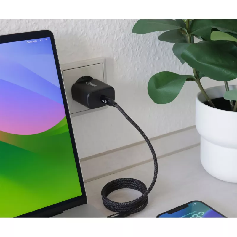 Fonte de alimentação InLine USB PD, carregador GaN, USB-C único, Power Delivery, 65 W