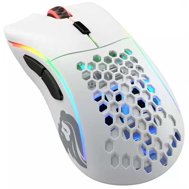 Rato Glorious Gaming Glorious Model D Wireless - Branco mate, destro, RF Wireless, 19000 DPI, Branco