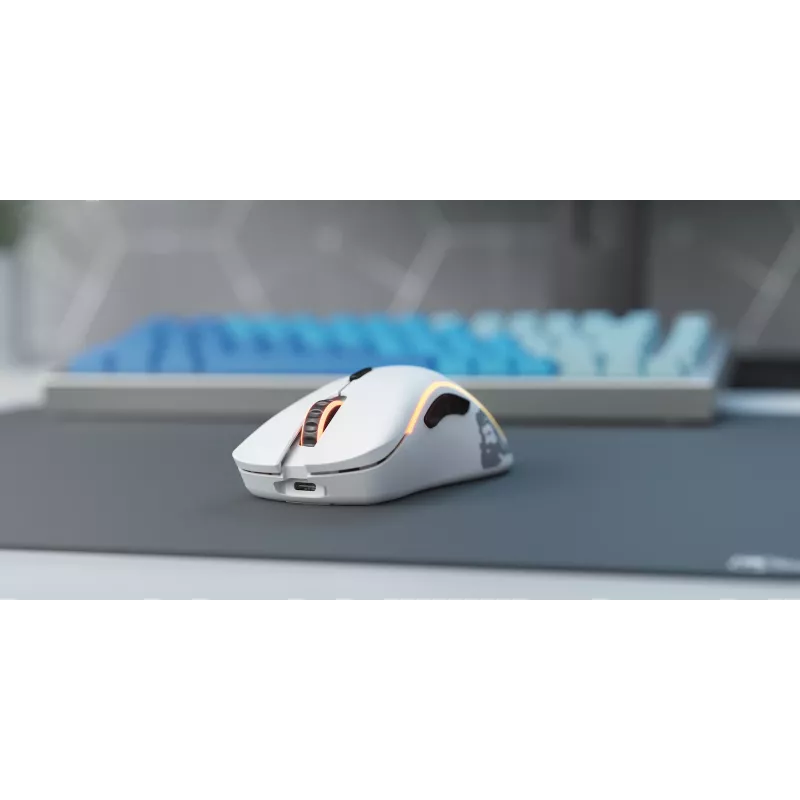 Rato Glorious Gaming Glorious Model D Wireless - Branco mate, destro, RF Wireless, 19000 DPI, Branco