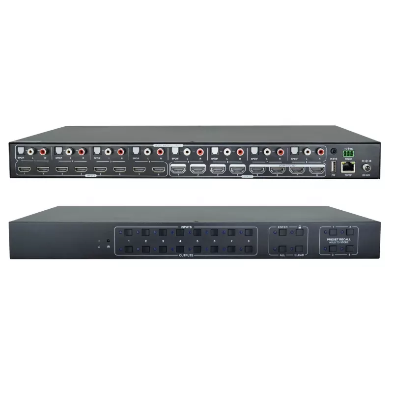 Comutador matriz AV Vivolink VLHDMIMAT8X8 3840x2160 18 Gbit/s