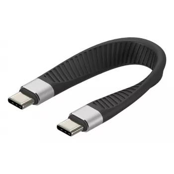 Techly ICOC-USBC-FL-U4 Cabo USB USB4 Gen 2x2 0,124 m preto
