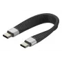 Techly ICOC-USBC-FL-U4 USB4 Gen3 USB-C para USB-C cabo plano flexível, 0,124 m