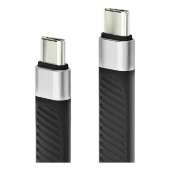 Techly ICOC-USBC-FL-U4 Cabo USB USB4 Gen 2x2 0,124 m preto