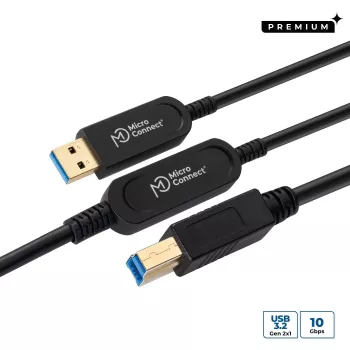 Cabo USB Microconnect MC-USB3.0AB20OP USB 3.2 Gen 2 (3.1 Gen 2) 20 m USB A USB B preto
