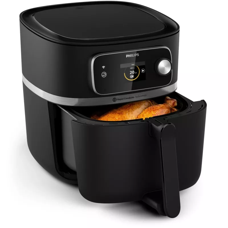 Fritadeira de ar quente Philips Série 7000 HD9880/90 8,3 l 2200 W preto aço inoxidável