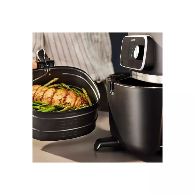 Fritadeira de ar quente Philips Série 7000 HD9880/90 8,3 l 2200 W preto aço inoxidável