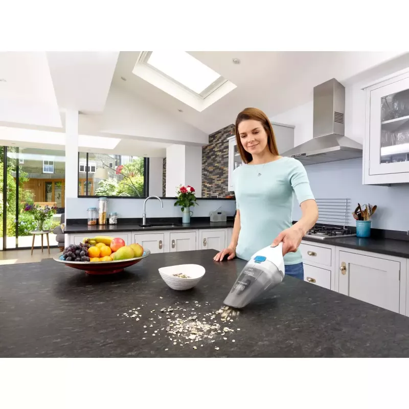 Black & Decker NVC115JL aspirador de mão sem fios, sem saco, 3,6 V, 0,325 L, 8 W, cinzento/branco