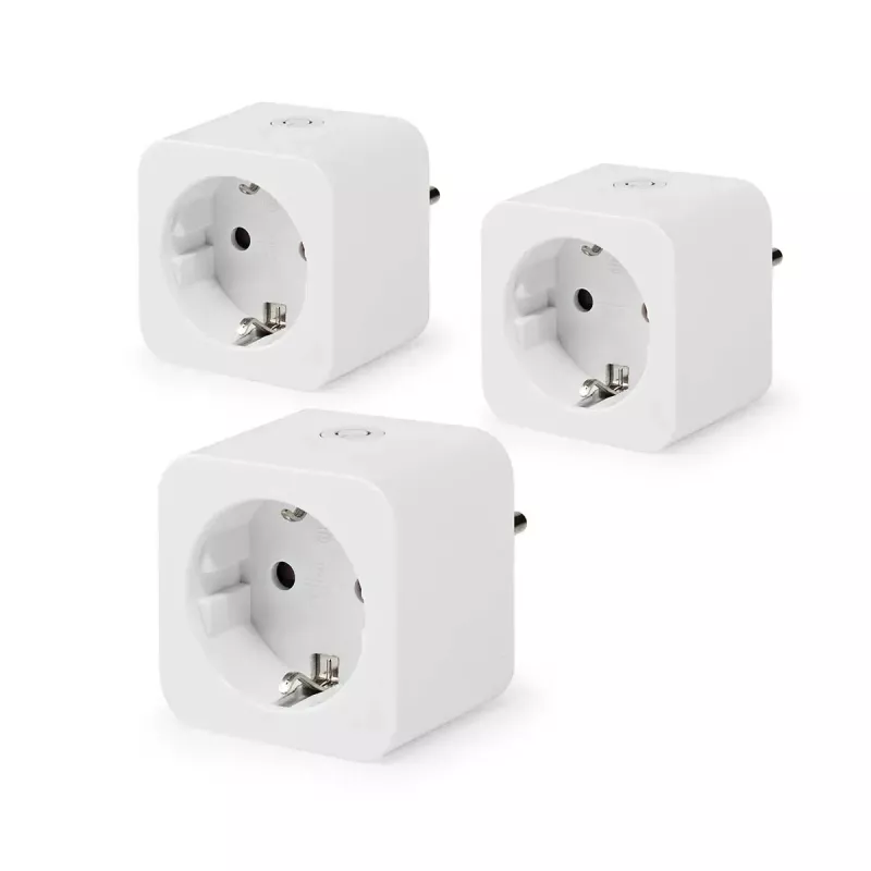 Tomada inteligente Nedis WIFIP121FWT3 – tomada Wi-Fi interior, pack de 3