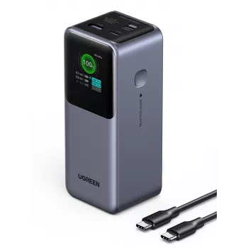 Powerbank Ugreen 20000mAh 130W carregamento rápido lítio cinzento
