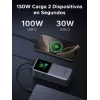 Powerbank Ugreen 20000mAh 130W carregamento rápido lítio cinzento