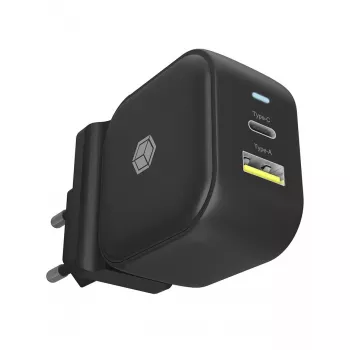Carregador de parede ICY BOX 2 portas USB Power Delivery carregamento rápido preto