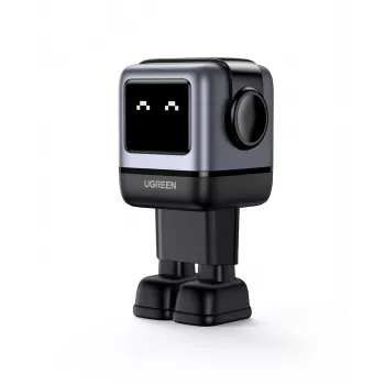 Carregador GaN Ugreen Nexode RG 65W de 3 portas para computador portátil, telemóvel, laptop, powerbank, telefone cinzento AC carregamento rápido interior