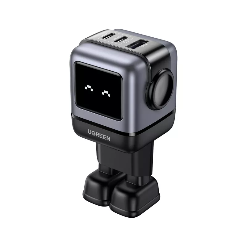 UGREEN Nexode RG carregador GaN de 65 W com 3 portas, 1x USB-A + 2x USB-C, preto (25685B)