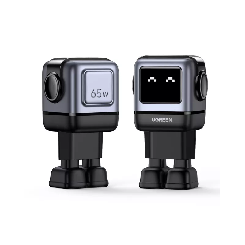UGREEN Nexode RG carregador GaN de 65 W com 3 portas, 1x USB-A + 2x USB-C, preto (25685B)