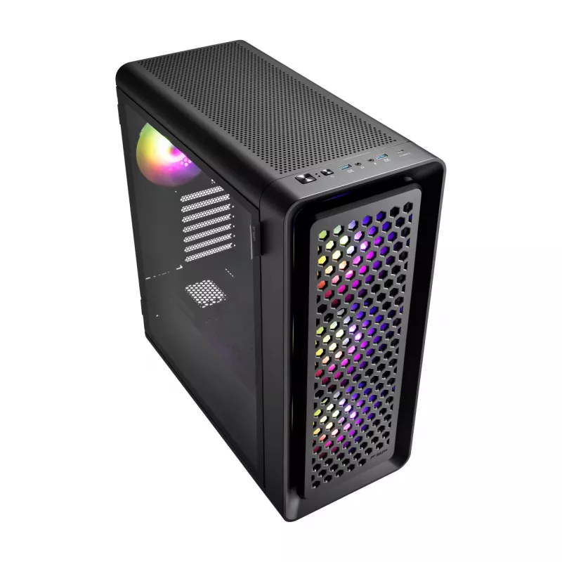 Caixa FSP CUT593A Full Tower mITX, mATX, ATX, E-ATX preto ARGB