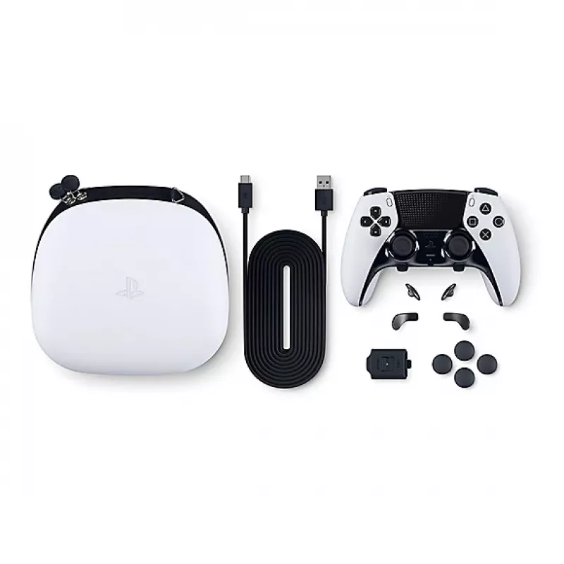 Comando Sony DualSense Edge para PlayStation 5 — com fios e sem fios (Bluetooth/USB), preto/branco