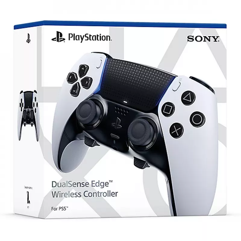 Comando Sony DualSense Edge para PlayStation 5 — com fios e sem fios (Bluetooth/USB), preto/branco
