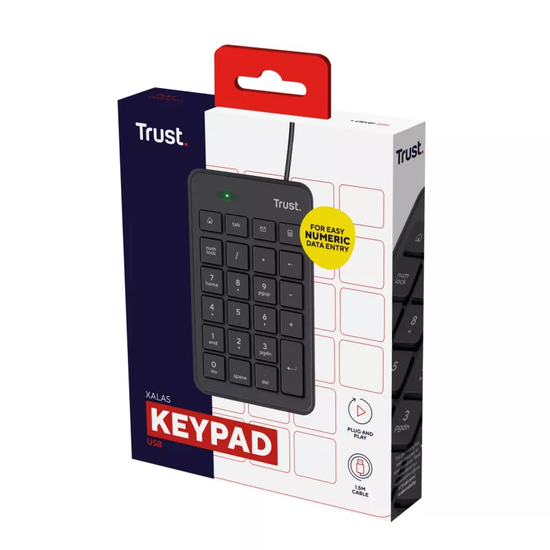 Trust 22221 teclado numérico portátil/PC USB preto