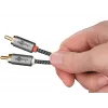 Cabo de áudio WENTRONIC Goobay 65293 — 2 m, 2×ficha RCA para 2×ficha RCA, cobre, contactos banhados a ouro, blindagem magnética, cinzento