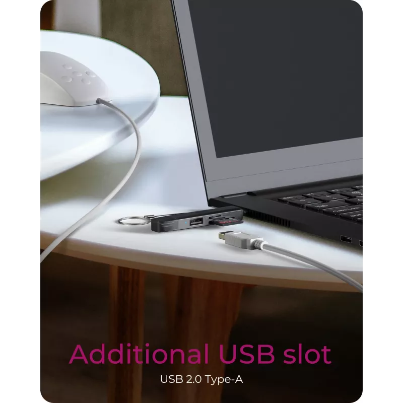 Leitor de cartões icybox 61179 – USB 3.2 Gen1 3-em-1, conectores USB Type-C e Type-A