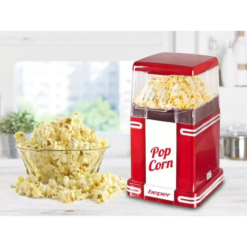 Máquina de pipocas Beper 90.590Y vermelho branco 1200 W 3 min
