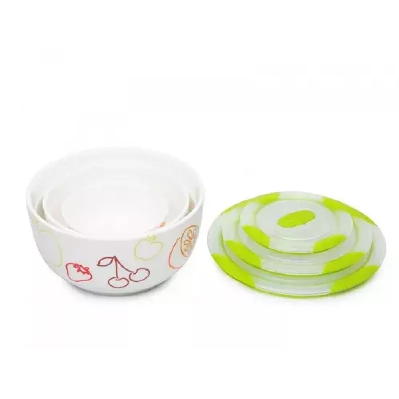 Conjunto de saladeiras de cerâmica Oursson BS2981RD/GA, maçã verde