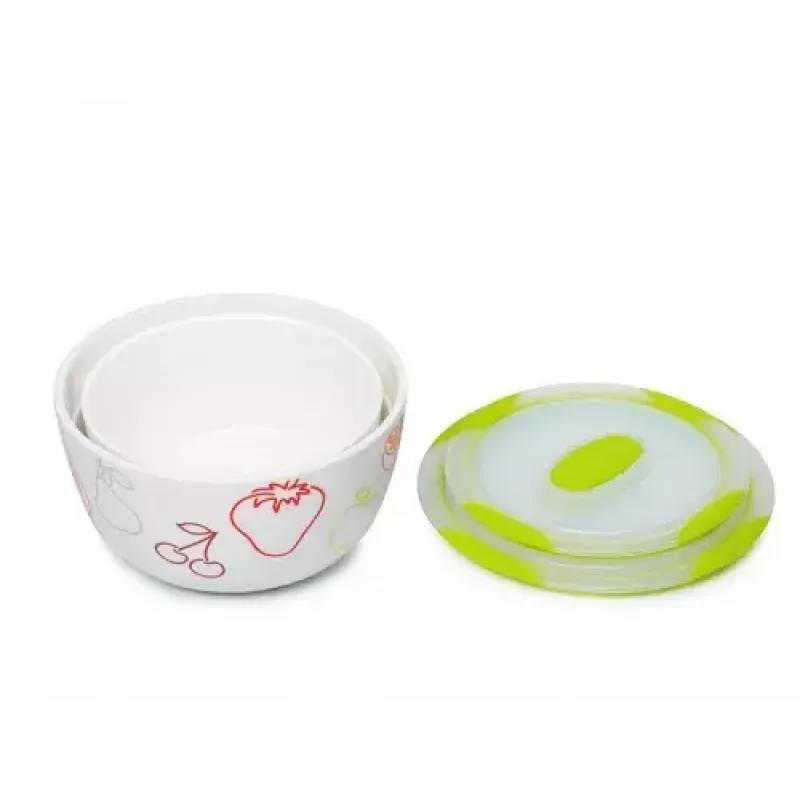 Oursson BS4781RC/GA conjunto de saladeiras de cerâmica, verde maçã