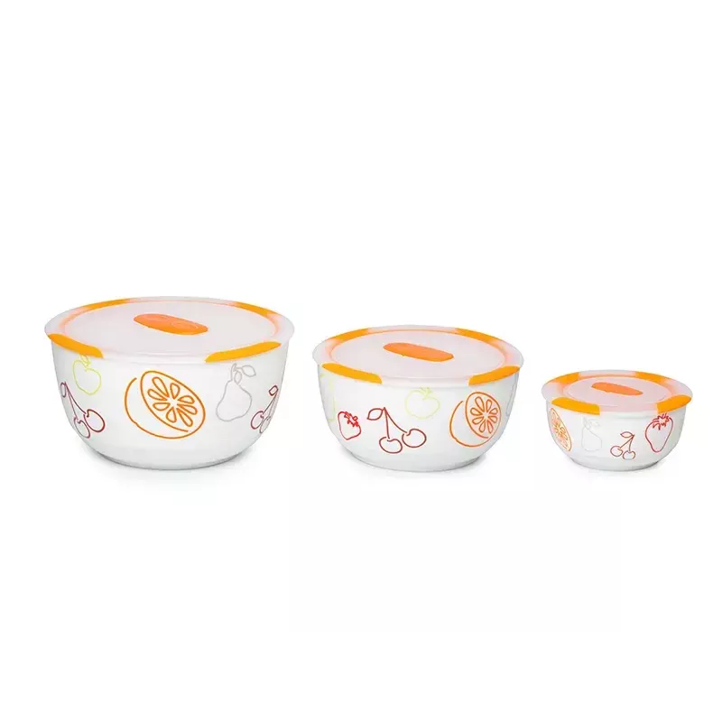 Conjunto de taças OURSSON BS2981RC/OR 1,7 L Redondo Cerâmica Laranja Branco 3 unid.