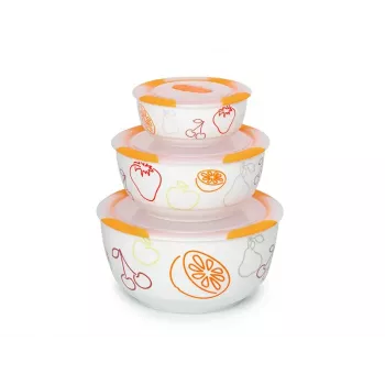 Conjunto de taças OURSSON BS2981RC/OR 1,7 L Redondo Cerâmica Laranja Branco 3 unid.