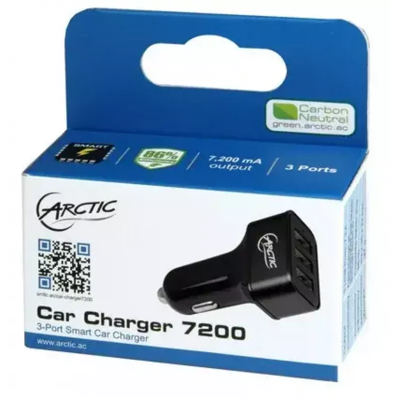 Carregador de automóvel ARCTIC 7200 – carregador USB de automóvel com 3 portas
