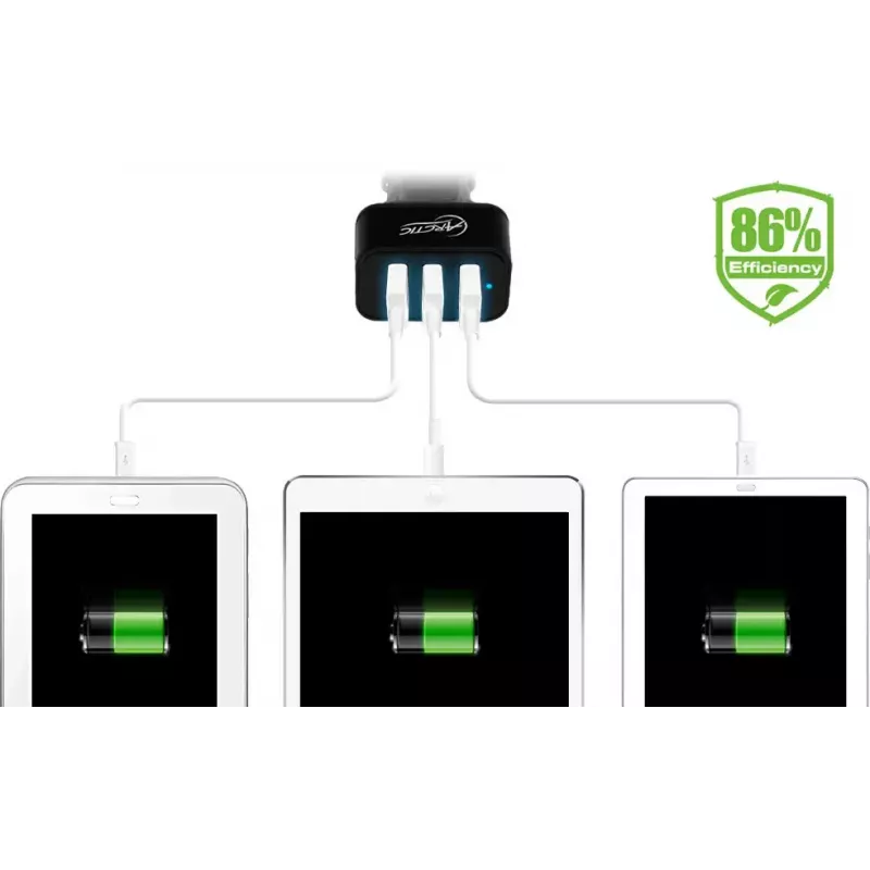 Carregador de automóvel ARCTIC 7200 – carregador USB de automóvel com 3 portas