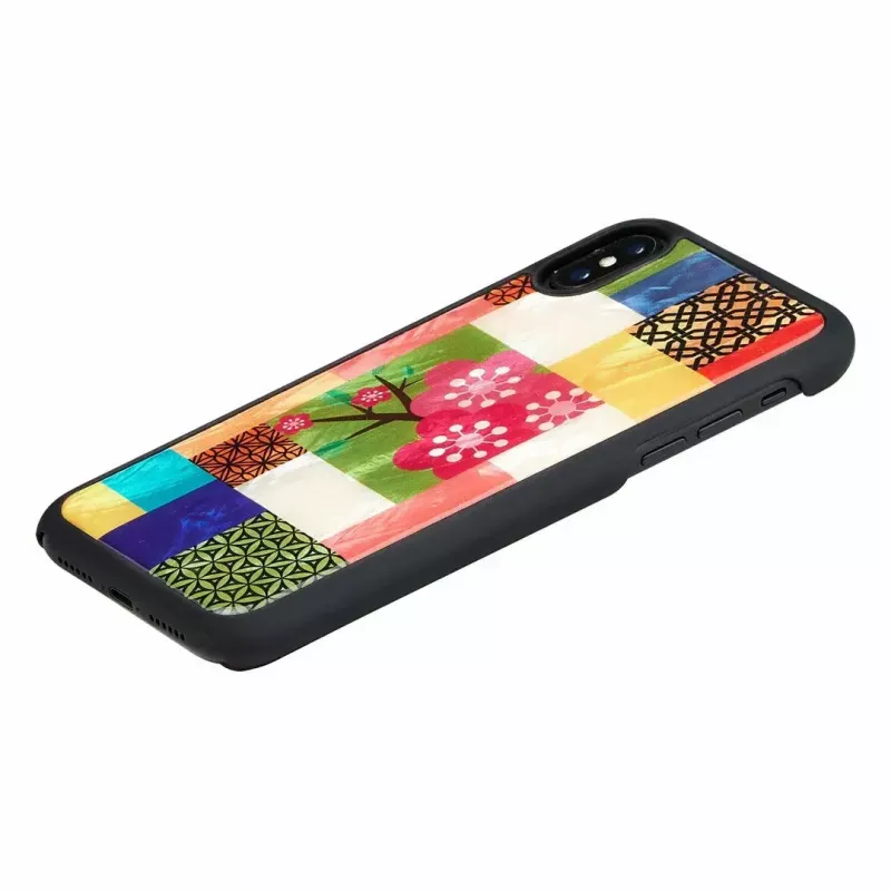 Capa para smartphone iKins para iPhone XS/S — design Kirschblüten branco, proteção rígida ajustada