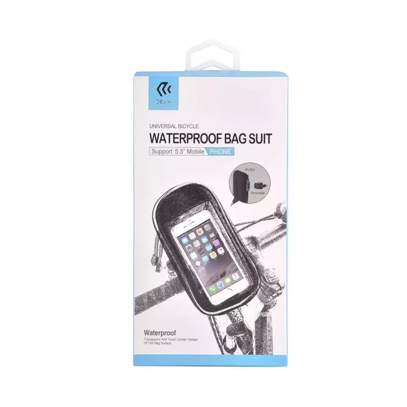 Devia bolsa universal impermeável para telemóvel de bicicleta, preta