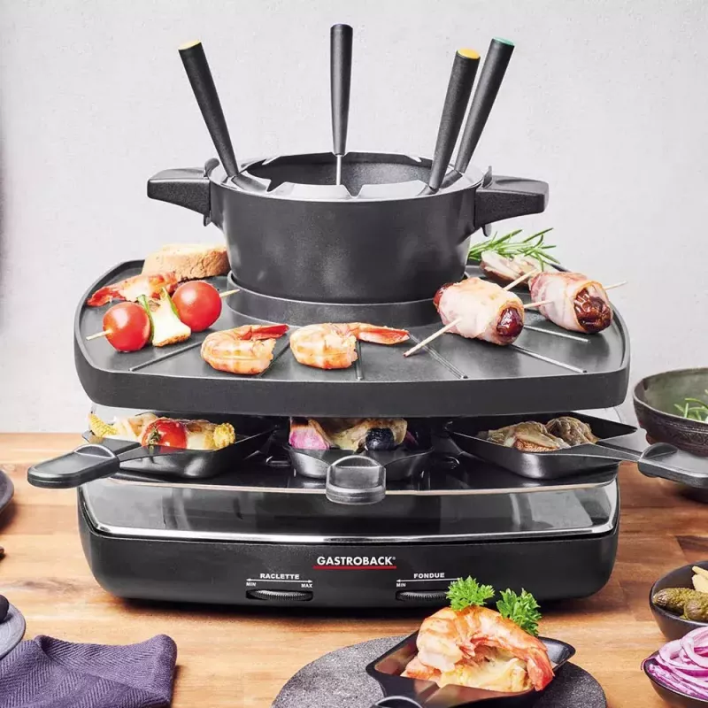 Conjunto de raclette e fondue Gastroback Family And Friends