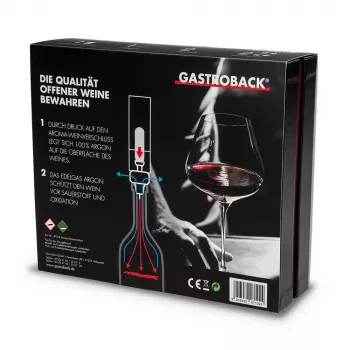 Tampa para decanter Gastroback Aroma 47102 preta aço inoxidável