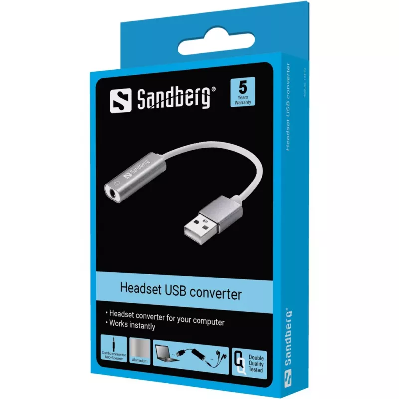 Conversor USB para headset Sandberg Conversor USB para headset Sandberg