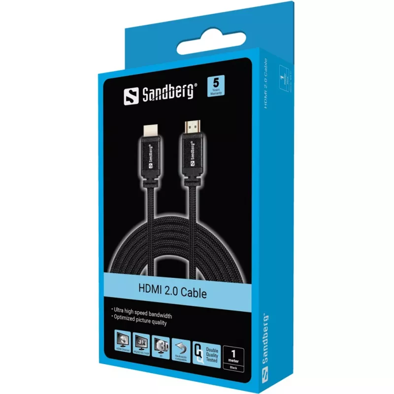 Cabo HDMI Sandberg HDMI 2.0 19M-19M 1m