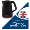 Chaleira elétrica MANTA KTL9230B 1.7L 2200W preta, corpo em plástico, controlador Strix, indicador de nível de água