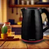 Chaleira elétrica MANTA KTL9230B 1.7L 2200W preta, corpo em plástico, controlador Strix, indicador de nível de água
